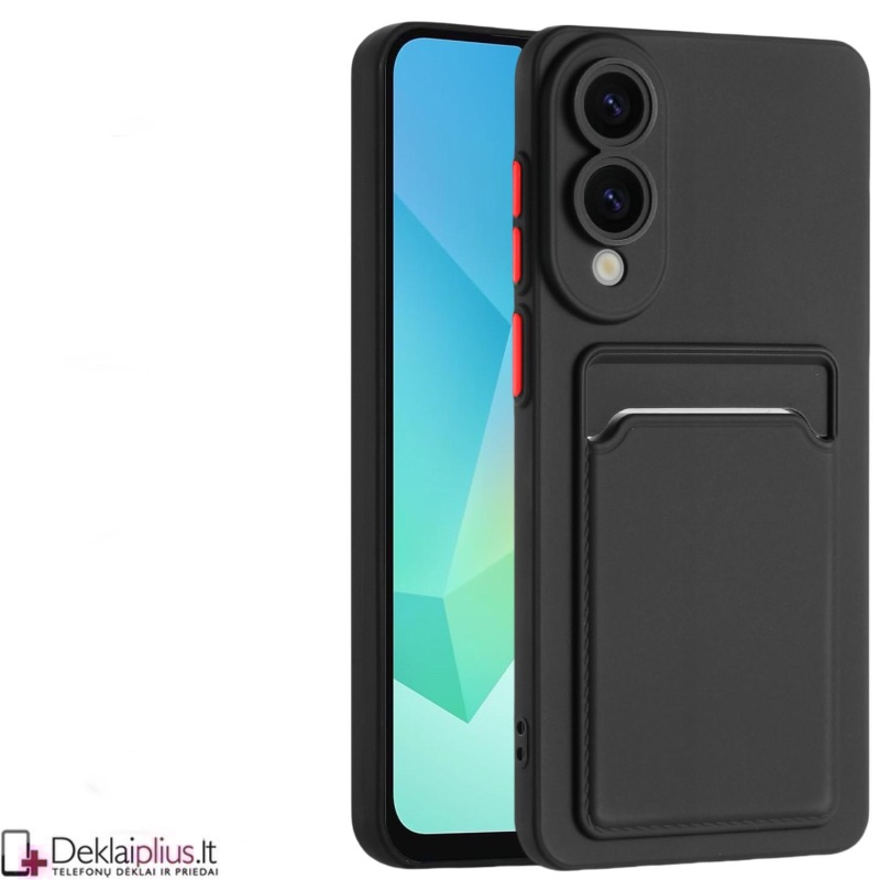 Guminis dėklas su kišenėle - juodas (Samsung Galaxy S25 Edge) Guminis dėklas su kišenėle - juodas (Samsung Galaxy S25 Edge)